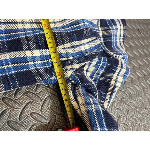 Outerknown Blue and White Plaid Casual Button Down Shirt - Picture 8 of 9